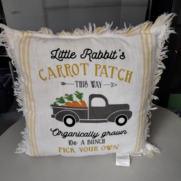 Bunny Hill Other - Bunny Hill Accent Pillow Cream Yellow Little Rabbit's Carrot Patch Cottagecore